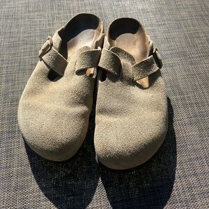 Birkenstock Boston Clog Tan Suede Cork Size Women 10 / 41